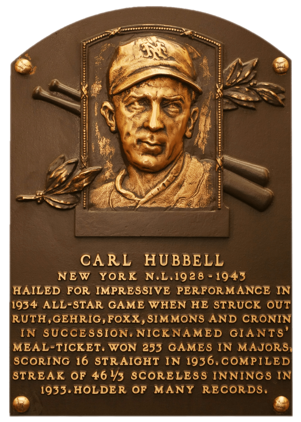 Carl Hubbell Missouri Sports Hall of Fame